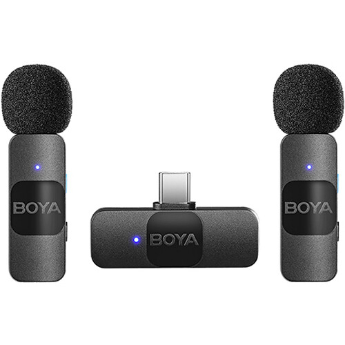 BOYA BY-V20 vezeték nélküli mikrofon USB-C, 2 adó + 1 vevő 03