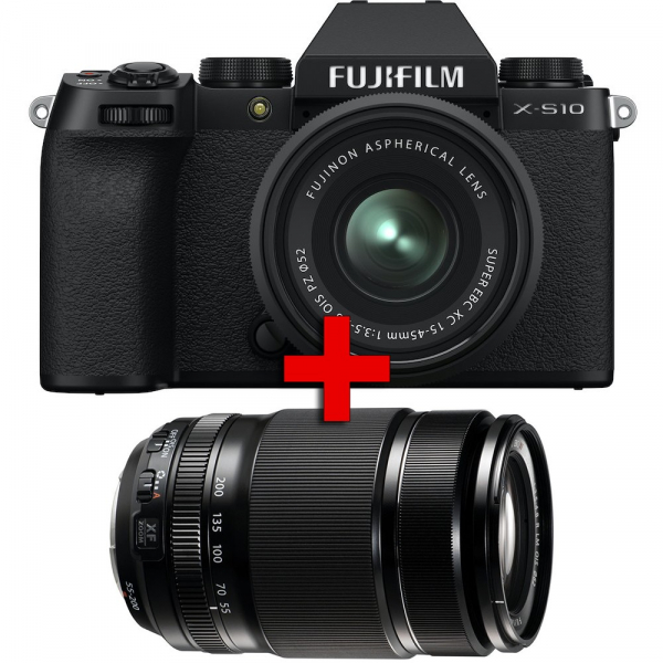 Fujifilm X-S10 digitális fényképezőgép +  Fujinon XC 15-45MM F/3.5-5.6 OIS PZ objektív +  Fujinon XF 55-200 mm f/3.5-4.8 R LM OIS objektív 03