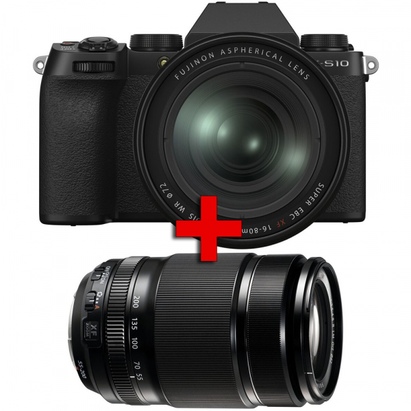 Fujifilm X-S10 digitális fényképezőgép váz + Fujinon XF16-80mm F4 R OIS WR objektív + Fujinon XF 55-200 mm f/3.5-4.8 R LM OIS objektív 03
