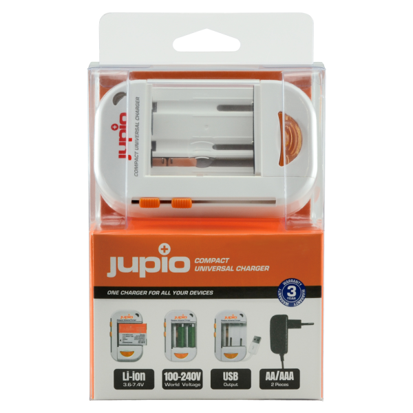 Jupio Kompakt univerzális Li-ion + AA/AAA + USB töltő 03