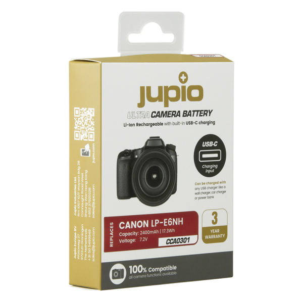 Jupio Ultra-C utángyártott-akkumulátor Canon LP-E6NH 2400mAh USB-C töltéssel 04