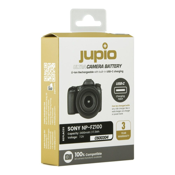 Jupio Ultra-C utángyártott-akkumulátor Sony NP-FZ100 2400 mAh fényképezőgépekhez USB-C töltéssel 05