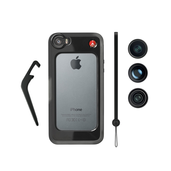 Manfrotto Black Bumper telefontok 3 előtétlencsével iPhone 5/5s készülékekhez 03