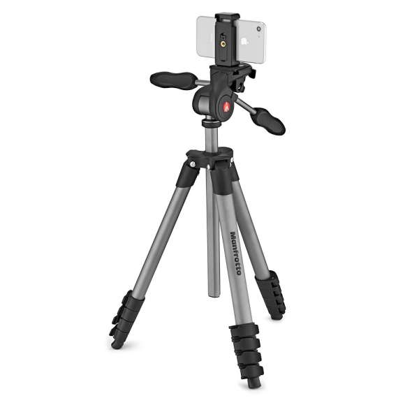 Manfrotto Compact Advanced Smart tripod 3D fejjel telefontartóval 03