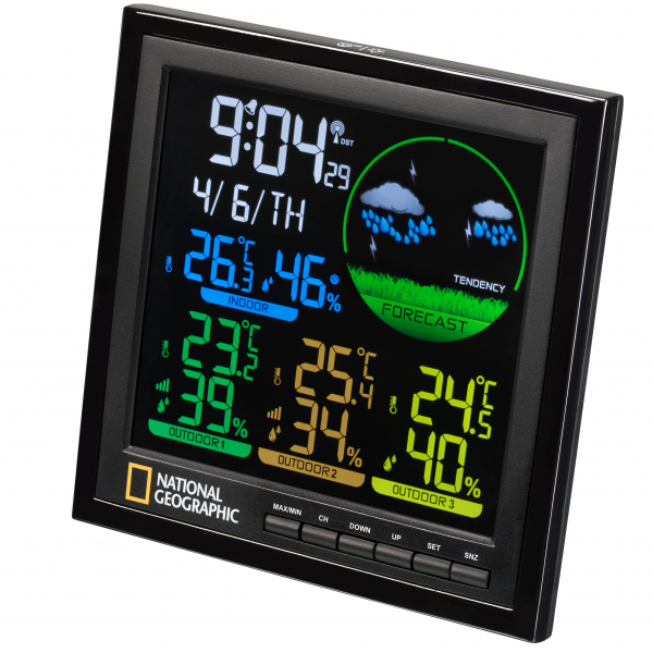 National Geographic VA színes LCD időjárás állomás 3 szenzorral 04