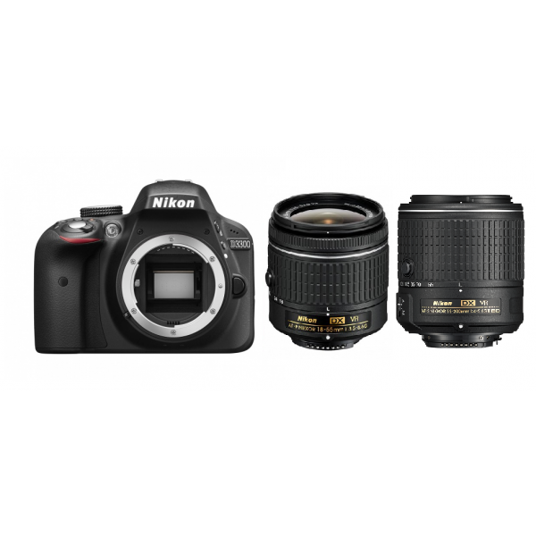 Nikon D3300 váz (3év) + AF-P 18-55VR (1év) + 55-200VR II (1év) objektívek 03