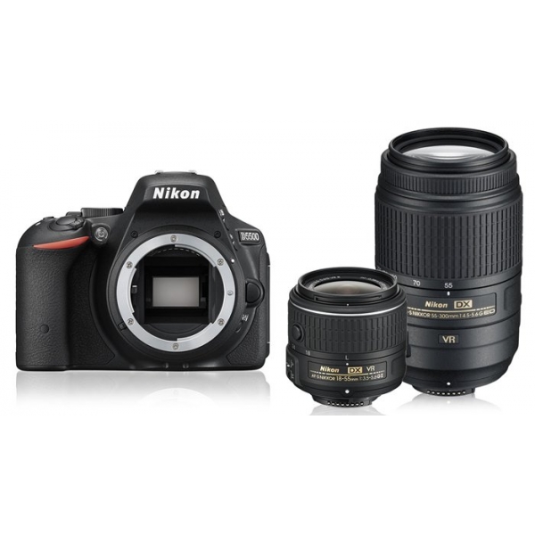 Nikon D5500 digitális fényképezőgép (3év) + AF-S DX NIKKOR 18-55mm VR II (1év) és 55–300 VR (1év) objektívek 03