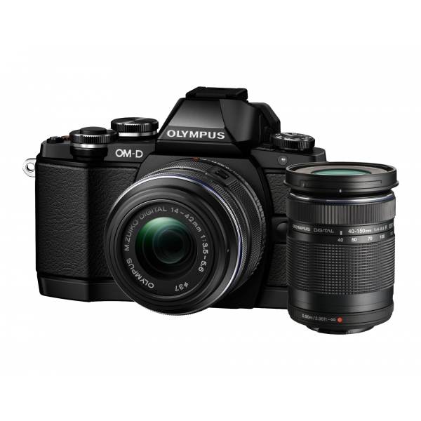 Olympus OM-D E-M10 digitális fényképezőgép DZK Kit, 14-42mm II R és 40-150mm R objektívekkel 03