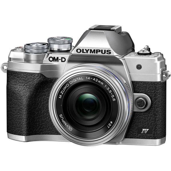 Olympus OM-D E-M10 Mark IV digitális fényképezőgép váz + M. Zuiko Digital 14-42mm 1:3.5-5.6 objektív - ezüst (KÉSZLETEN) 03