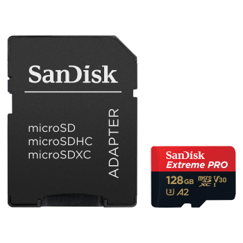 SanDisk Extreme Pro MicroSDXC 128 GB  memóriakártya + adapter, 200MB/s , A2 C10 V30 UHS-I U3 03