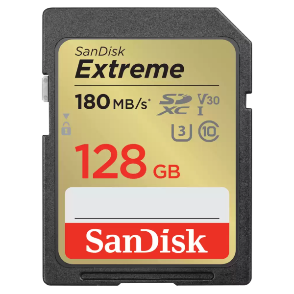 SanDisk Extreme SDXC 128GB kártya 180/90 MB/s, UHS-I, Class 10, U3, V30 03