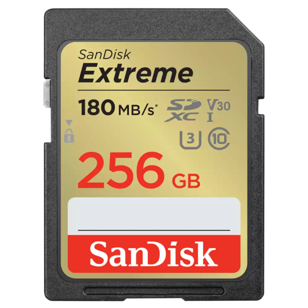 SanDisk Extreme SDXC 256GB kártya 180/130 MB/s, UHS-I, Class 10, U3, V30 03