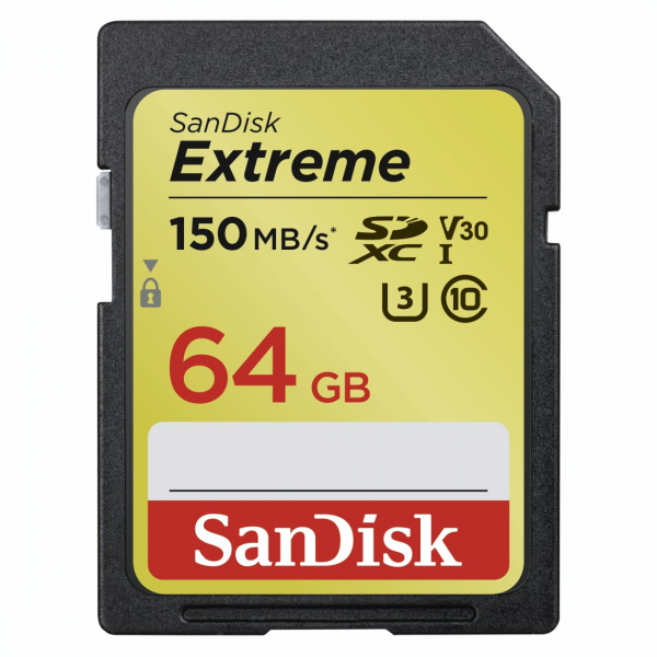 SanDisk SDXC Extreme memóriakártya 64GB, 150MB/S, UHS-I Class 10, U3, V30 03