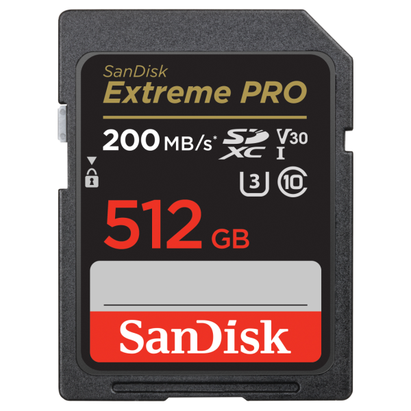 SanDisk SDXC Extreme Pro 512GB memóriakártya, R200MB/S, UHS-I, V30 03