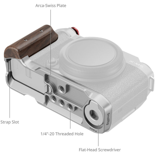 SmallRig L-Shape Mount Plate fa markolattal - Fujifilm X-M5 (ezüst) 05