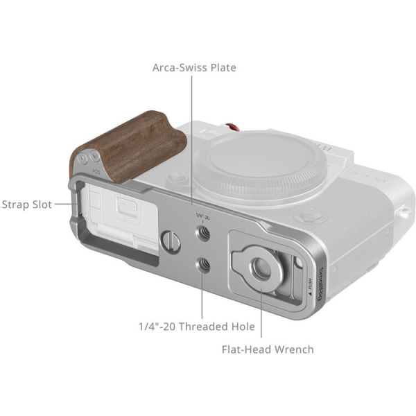 SmallRig L-Shape Mount Plate fa markolattal - Fujifilm X-T30 (ezüst) 05