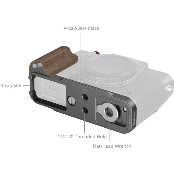 SmallRig L-Shape Mount Plate fa markolattal - Fujifilm X-T30 (szénszürke) 05